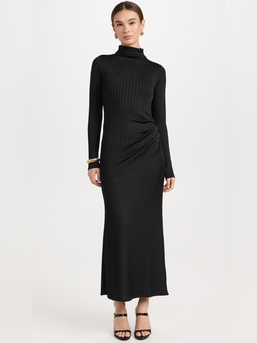 Black Long-Sleeve Maxi Dress